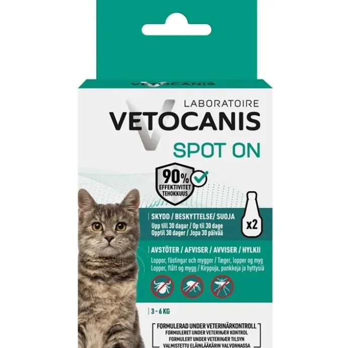 Anti-parasit Spot on Katt Vetocanis - 2 pack