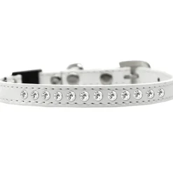 Kattband Saftyknäppe strass Vit
