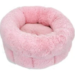Kattbädd Rosa plysch Rund