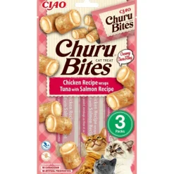 Kattgodis Churu Cat Bites Chicken/tuna Wrap With Salomon