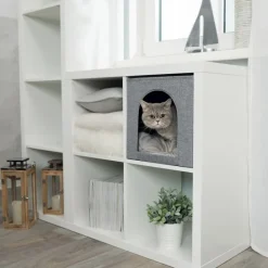 Kattgrotta Ella för IKEA hylla Grå