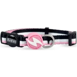 Katthahlsband Dashi Stripes Rosa & Svart
