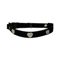 Katthalsband Diamond Heart Svart 28012