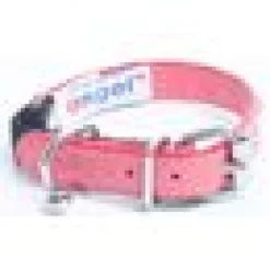 Katthalsband Genuine Leather med Srass Rosa