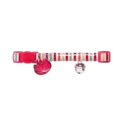 Katthalsband Glossy Stripes rosa