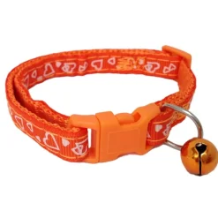 Katthalsband Hjärta Orange