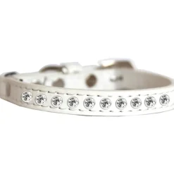 Katthalsband med 8 strass stenar Vit xs