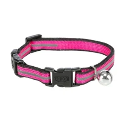 Katthalsband reflex med dubbla safty knäppen rosa