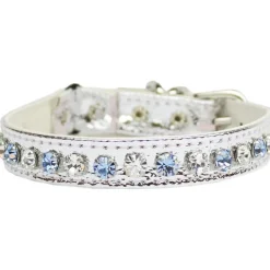 Katthalsband Rhinestone Silver