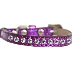 Katthalsband Strass Glittrigt Lila