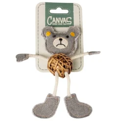 Kattleksak Canvas Björn Grå/Brun