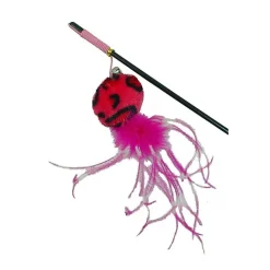 Kattleksaker Cat Wand Pink Ball with Bell
