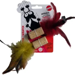 Kattleksaker Kork med fjädrar Spot 2-pack