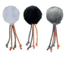 Kattleksak Plyschboll 4 cm med repsvans