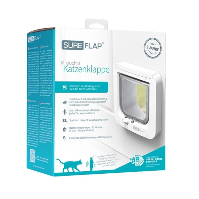 Kattlucka SureFlap m microchip id Vit