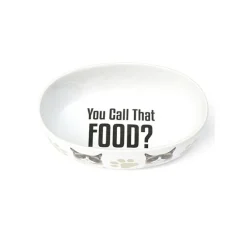 Kattmatskål YOU CALL THAT FOOD Oval Enkel Vit