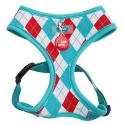 Kattsele Puppia Argyle Harness Aqua S