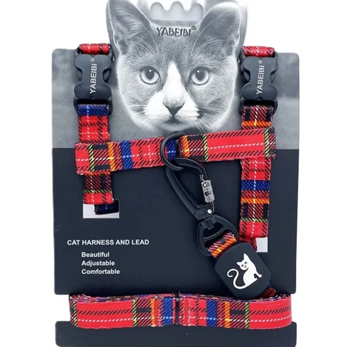 Kattsele Rutig Röd