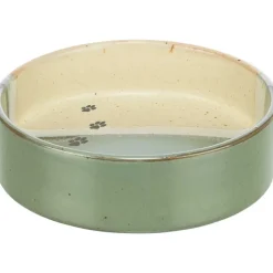 KattSkål keramik Hög Grön/Beige