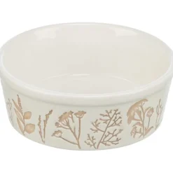Keramikskål Växter vit/taupe