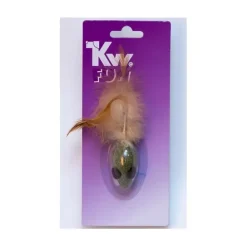 KW FUN MOUSE W/ FEATHERS CATNIP