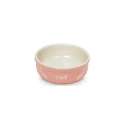 Matskål katt rosa & beige