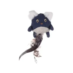 Mus med kattmynta och fjädrar