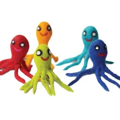 Octopus kattleksak i ull för katter 2-pack