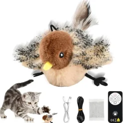 Plyschfågel med kattmynta fjärrkontroll och rörelsesensor