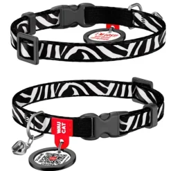 WAUCAT Katthalsband Nylon Zebra